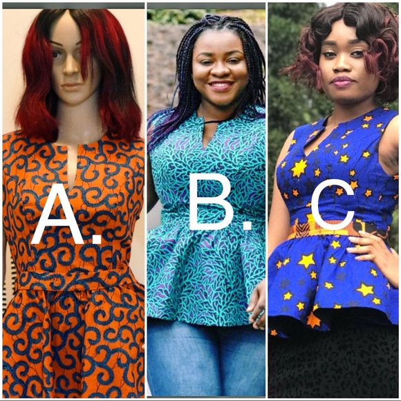 african print peplum top plus size